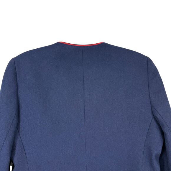 Vintage Navy Red Glen Aire Wool Feel Blazer Sz 9/10 Preppy Y2K 90s Old Money - Picture 15 of 15